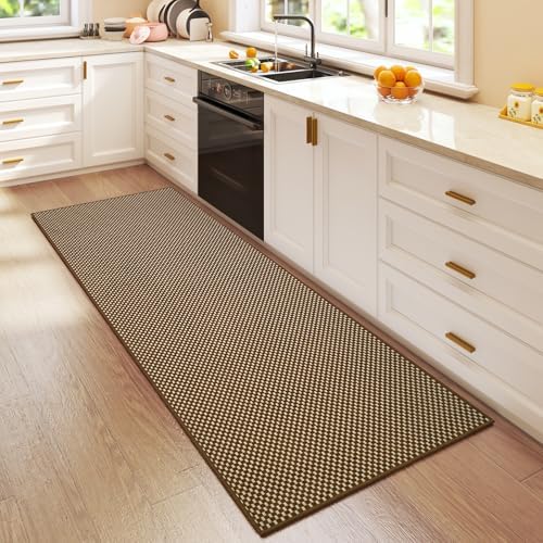 YDKGL Hallway Runner Rug Woven Washable Kitchen Runner Dark Brown 2x5 ft - Image 3