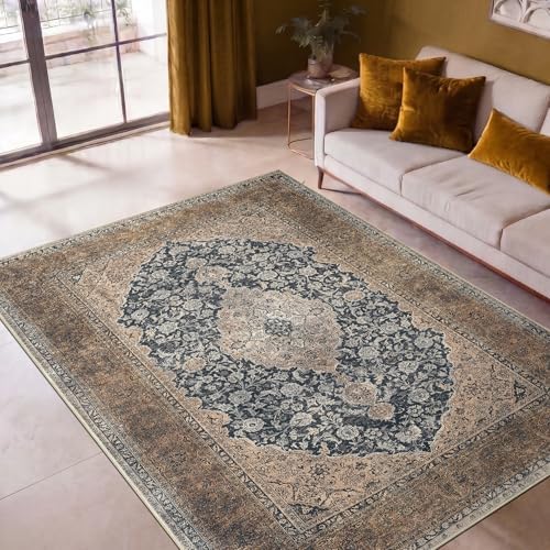 Keen Home Design Vintage Washable Area Rug, Non-Slip Low Pile by KeenHomeDesign
