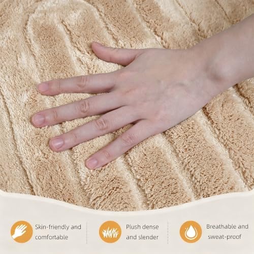 Camel Geometric 5x7 Solid Area Rug, Washable - Image 4