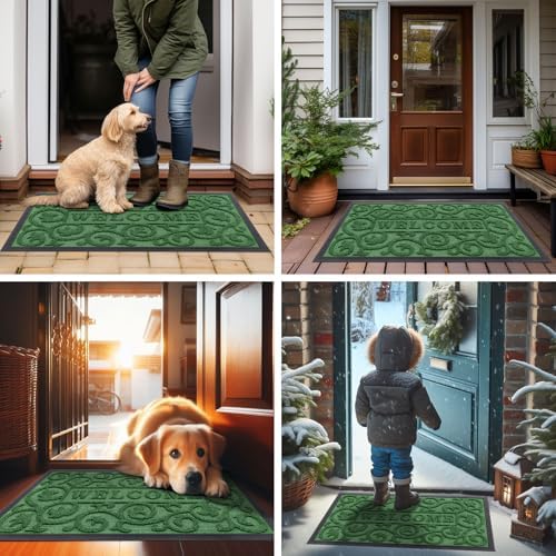 Smiry Front Door Mat Outside Entrance, Low Profile Rubber Doormat - Image 6