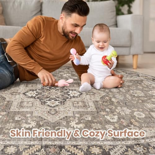cotiled 5x8 Ellipse Area Rug for Living Room, Traditional - Image 4