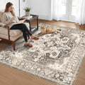 YOUFORTONG Washable 6x6 Square Area Rug: Non-Slip Vintage 6 ft Carpet by YOUFORTONG