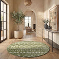 SAFAVIEH Arizona Shag Round Rug 6'7", Soft Plush Boho Green & Ivory ASG741X by Unknown