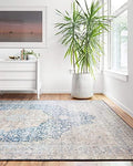 Loloi Layla Blue/Tangerine 7'-6" x 9'-6" Area Rug by Unknown