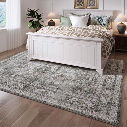Rugcomf Large Living Room Rug 8x10 Washable Non Slip Vintage - Image 6