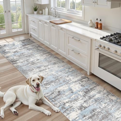 3x10 Runner Rug, Abstract Washable Hallway Rugs - Image 7