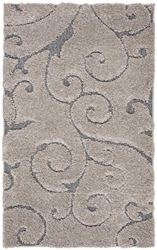 SAFAVIEH Florida Shag Rug 4'x6', Soft Plush Grey & Light Blue SG455-1160 - Image 3