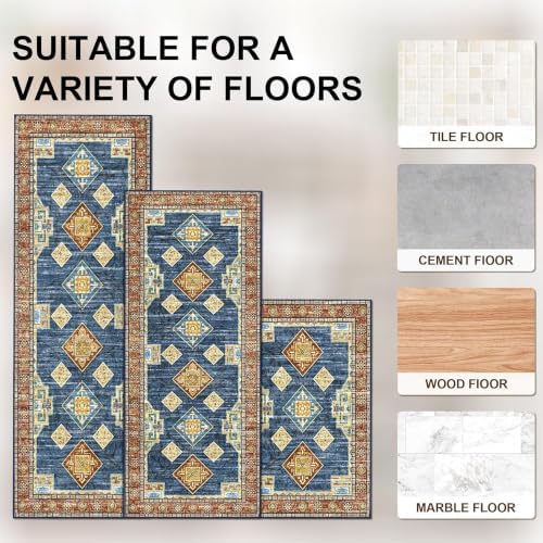 Kitchen Rugs Sets of 3 100% Non Slip Washable Kitchen Mats - Image 4
