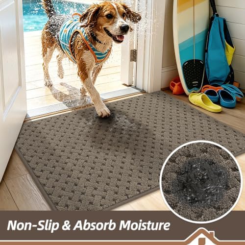 BEQHAUSE Dirt Trapper Door Mat Non-Slip Entryway Rugs - Image 3