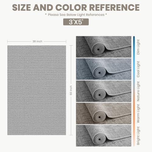 3x5 Runner Rug Non Slip, High-Low Pile Runners - Image 2