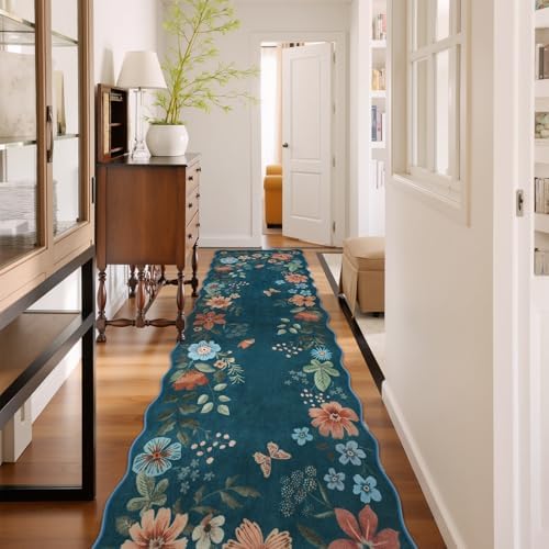 Lahome Floral Hallway Runner Rug Non Slip by Lahome