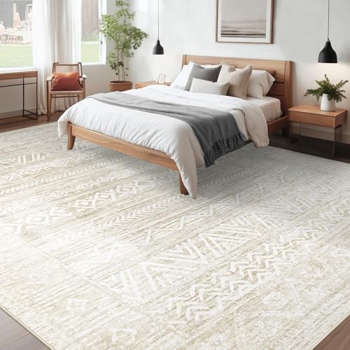 10x12 Area Rugs for Living Room: Washable Moroccan Geometric Boho Rug Farmhouse - Image 2