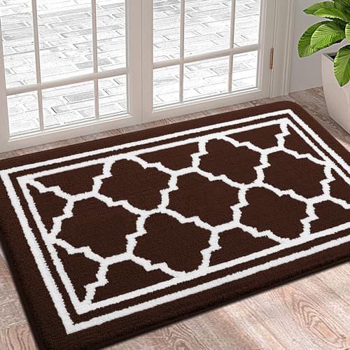 Buganda Indoor Door Mat, Dirt Resistant Doormat, Dark Brown by Buganda