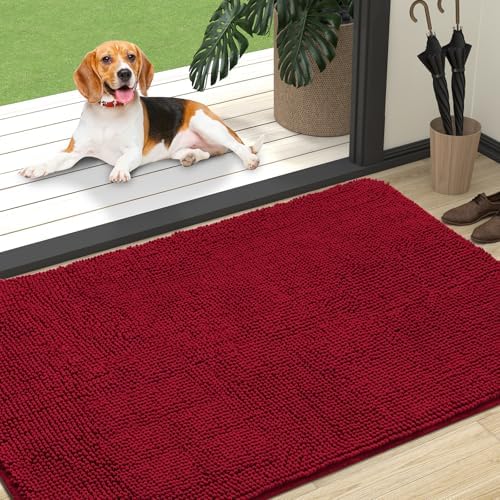 OLANLY Dog Door Mat for Muddy Paws 47x32, Super Absorbent Chenille Mud Mat by OLANLY