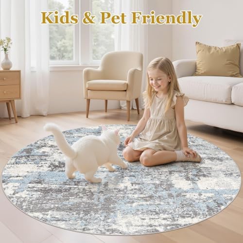 6ft Round Rug, Circle Area Rugs - Image 3