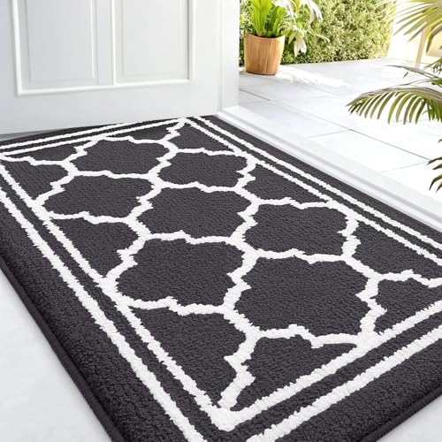 Buganda Indoor Door Mat, Dirt Resistant Doormat, Dark Grey by Buganda