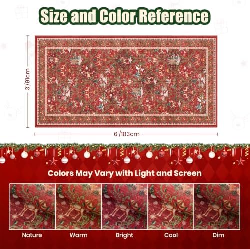 3x6 Christmas Runner Rug for Hallway, Washable Kitchen Rug - Image 2
