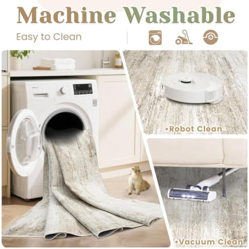 Washable 2x8 Runner Rug for Hallway: Kitchen Runner Non Slip Neutral Soft - Image 7