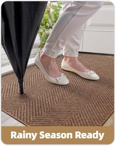 Color&Geometry Ultra Thin Indoor Door Mat 36"x60", Warm Chestnut - Image 7