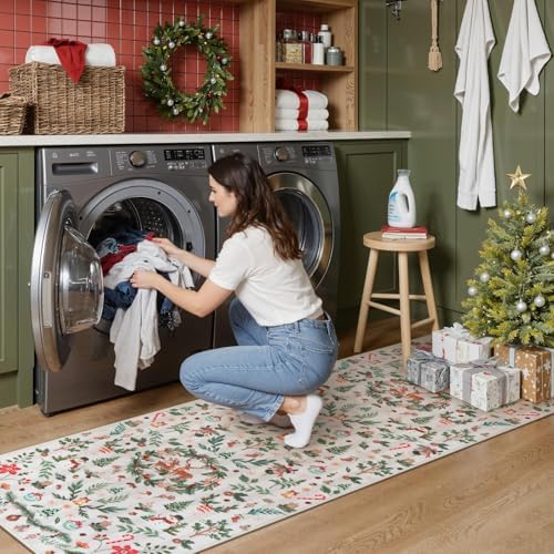 Lahome Christmas Runner Rug, 2x6 Hallway Runner Non Slip Washable Soft Kitchen - Image 5