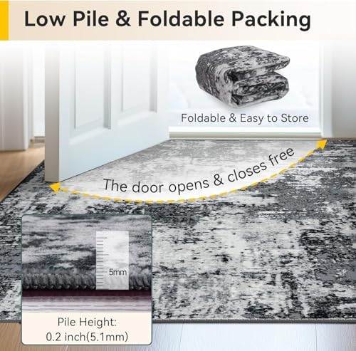 RELEANY Washable 7'x9' Abstract Area Rug - Image 6