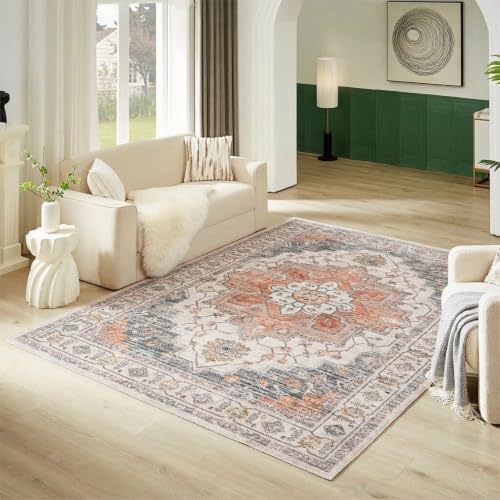 Temedara Washable Rug 4'x6', Non Slip Area Rugs - Image 6