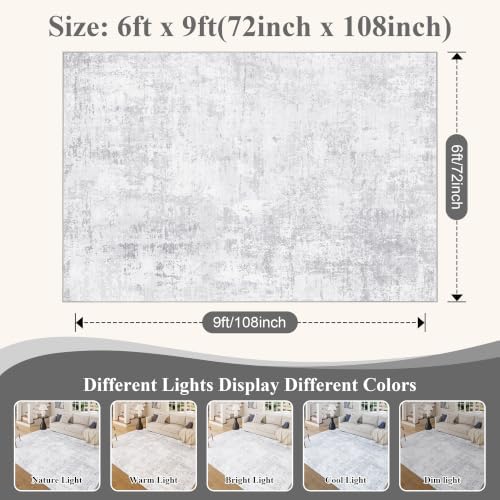 DUKINO 6x9 Area Rugs, Washable Modern Abstract Rug - Image 2