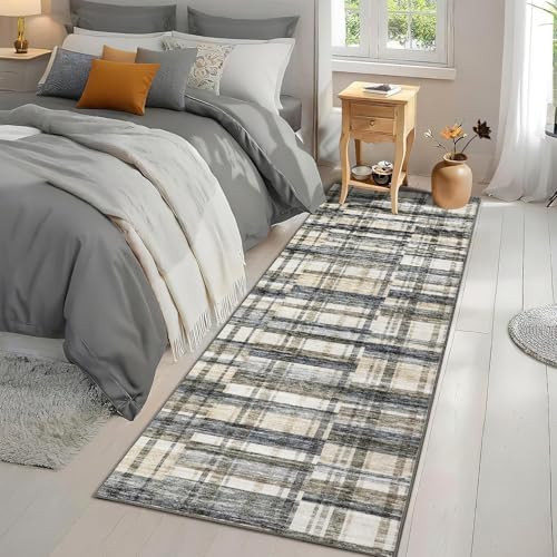 Garvee Washable Runner Rug 2x6 Runner Kitchen Runner Rug Non Slip Tartan Plaid - Image 4