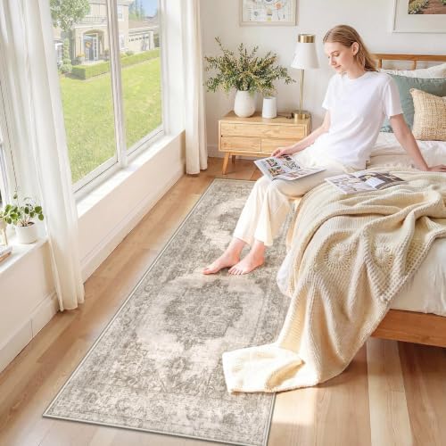 Runner Rug 2x6 Washable Rugs: Vintage Hallway Kitchen Runner Non Slip Low Pile - Image 2