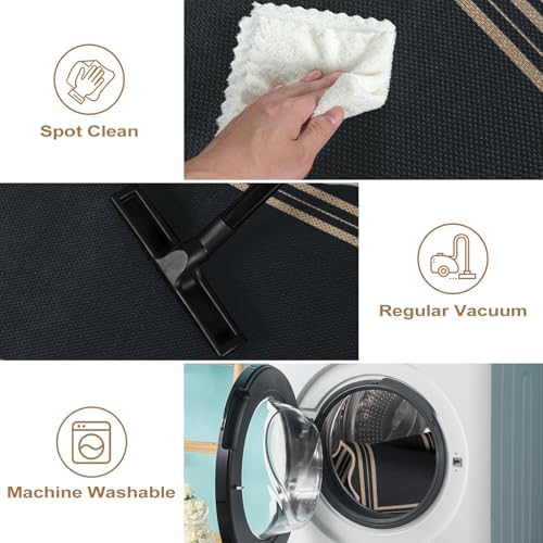 Easy Jute Black Entryway Rug, 2x3 Front Door Mat Washable Non Slip Small - Image 5