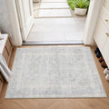 2x3 Washable Blue Cream Neutral Vintage Area Rug by ugoutry