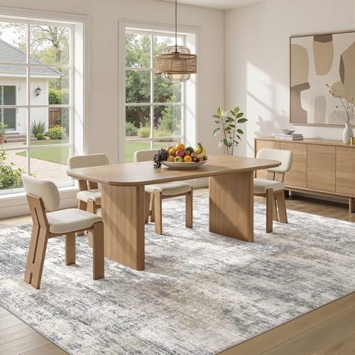 10x13 Area Rugs for Living Room Washable Soft Rug Grey White Brown - Image 4
