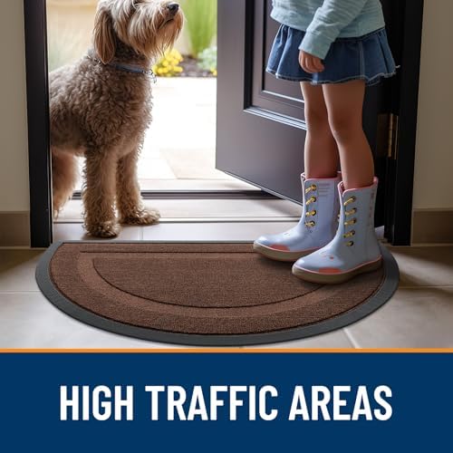 OLANLY Half Circle Front Door Mat Outside 59x34 All-Season Rubber Doormat - Image 6