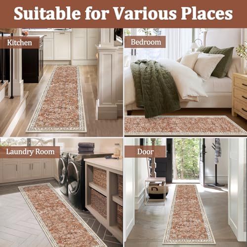 Yamaziot 2x10 Washable Hallway Runner Rug Non Slip Floral Carpet - Image 6