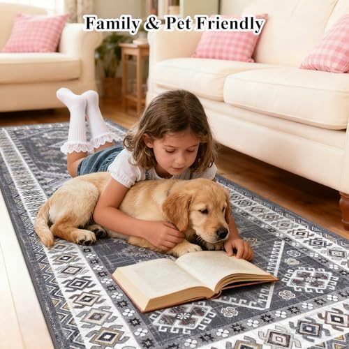 HEBE Boho Kitchen Mats for Floor 24''x60'', Non Slip Washable Runner Rug - Image 3