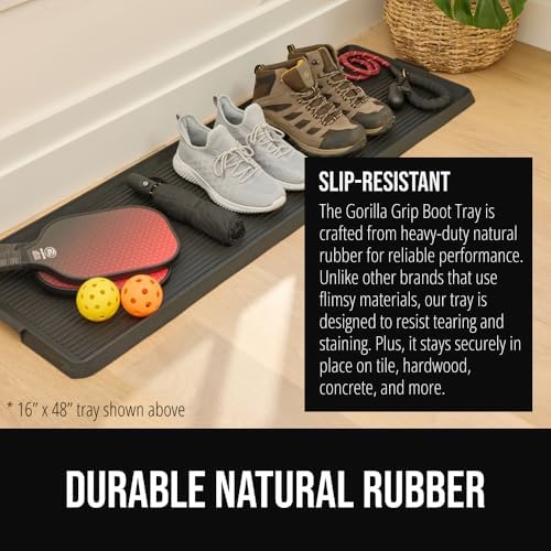 GORILLA GRIP Boot Tray for Shoes, Natural Rubber Door Mat, 24x16 Black - Image 4