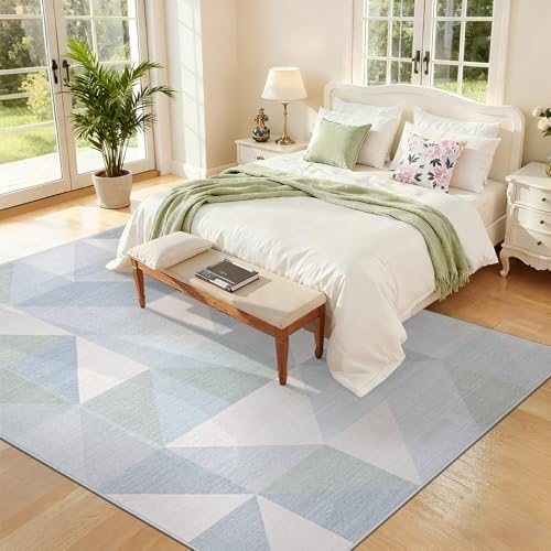 Washable Rug 5x7 Area Rugs: Modern Geometric Area Rug - Image 5