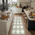 PureCozy Grey 2x6 Washable Runner Rug Kitchen Non Slip Checkered Carpet by PureCozy