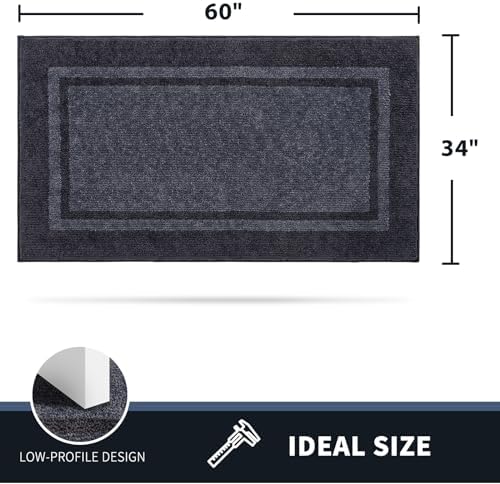 PURRUGS Dirt Trapping Indoor Door Mat, Bluish Grey & Charcoal - Image 2