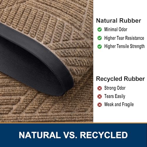 Smiry Half Circle Front Door Mat Outside Entrance, Rubber Doormat - Image 5