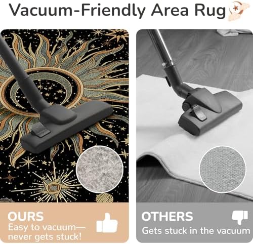 Vacuum-Friendly, Round 4ft Washable Area Rug - Image 4