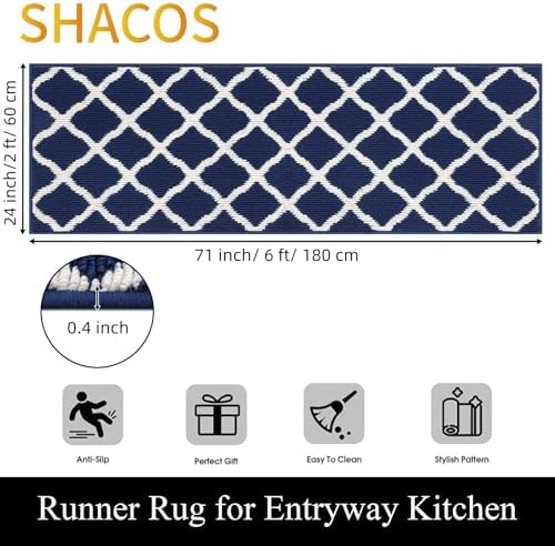 SHACOS Kitchen Runner Rugs 2x6 ft Washable Rug Runner Dirt Trapping Non Slip - Image 2