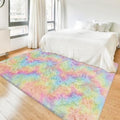 Fluffy Rainbow Colorful Area Rug by JiaoBaba