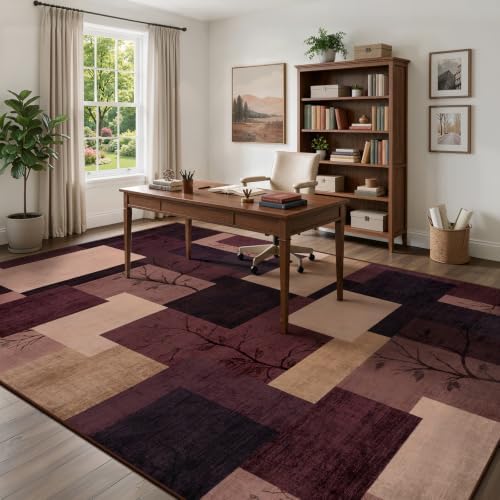 Large Area Rugs for Living Room, Modern Geometric Patchwork Carpet Non-Slip - Image 6