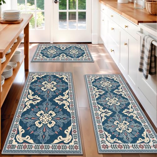 Kitchen Rugs Set of 3, Non Slip Washable Floor Mats by Unknown