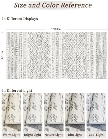 Miukiki 3x6 Runner Rug Washable Hallway Rug Non Slip Entryway Carpet Grey - Image 2