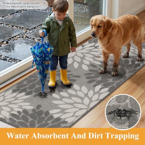 HEBE Washable Hallway Runner Rug 2x6, High-Low Textured Kitchen Rug Runner - Image 4