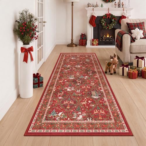3x6 Christmas Runner Rug for Hallway, Washable Kitchen Rug - Image 5