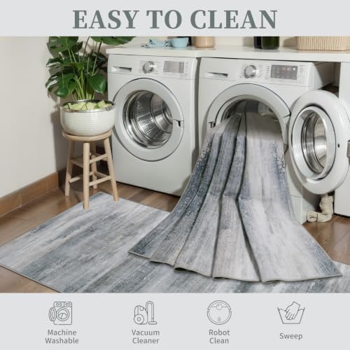 Tangsoo Abstract 2.6x10 Washable Runner Rug - Image 4