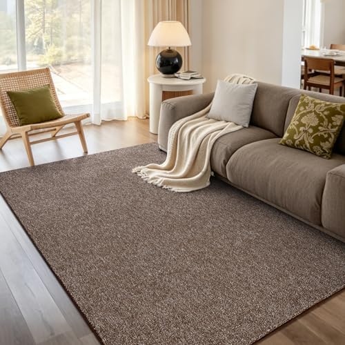 5x7 Coffee/White Area Rug Washable Non-Slip Soft by Unknown